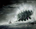 Ships The ship and the wave of the tsunami 022366 .jpg